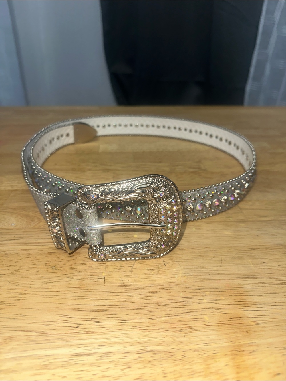 Sparkle Western-Style Silver Buckle Belt - Women's